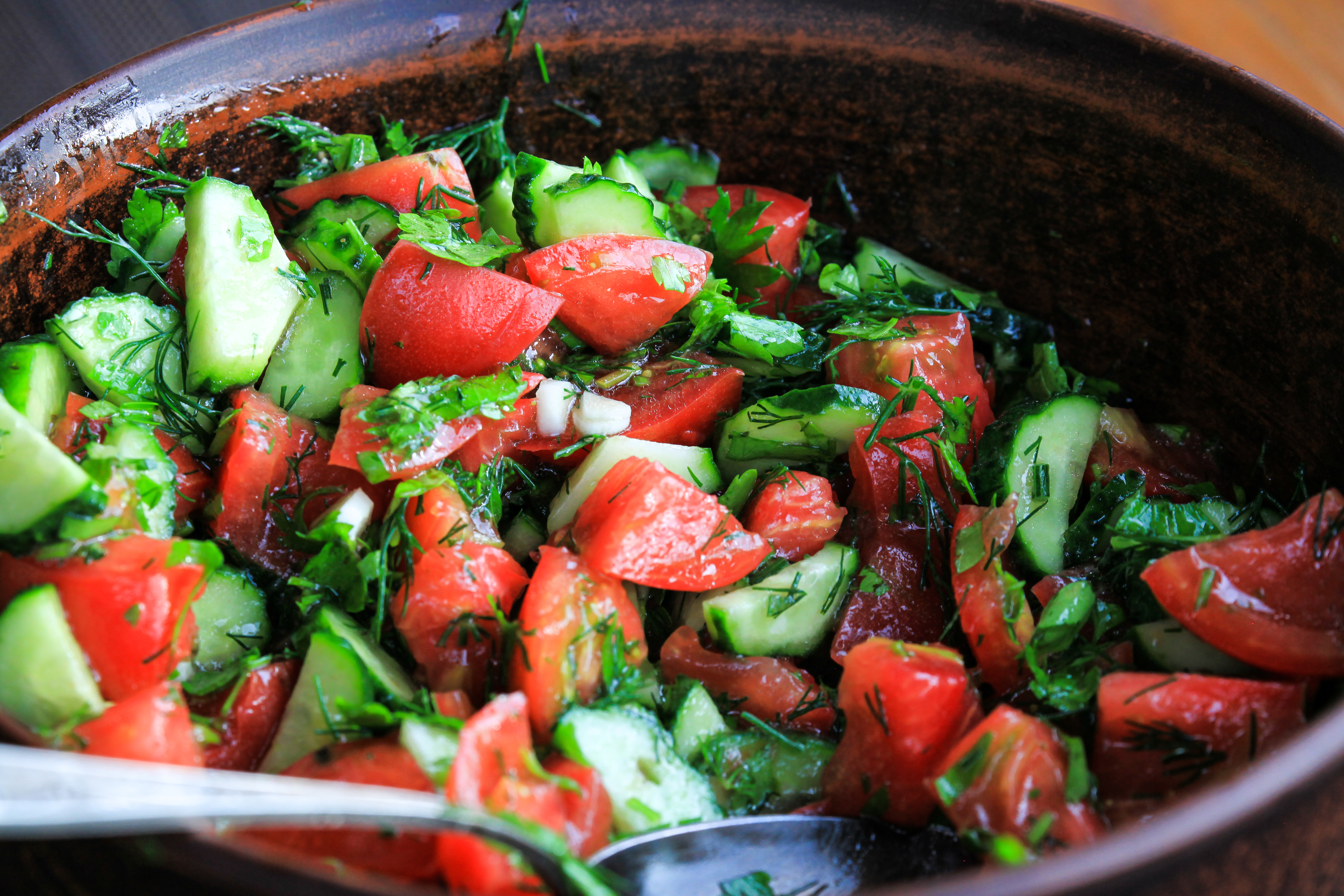 Yazidi Cucumber and Tomato Salad 